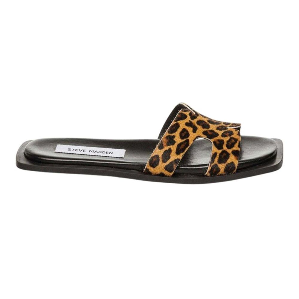 Steve Madden Womens/Ladies Hadyn Leather H-Strap Sandals / Leopard